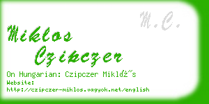 miklos czipczer business card